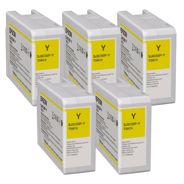Epson D6000/D6500 Tintenkartuschen Gelb 5er Set